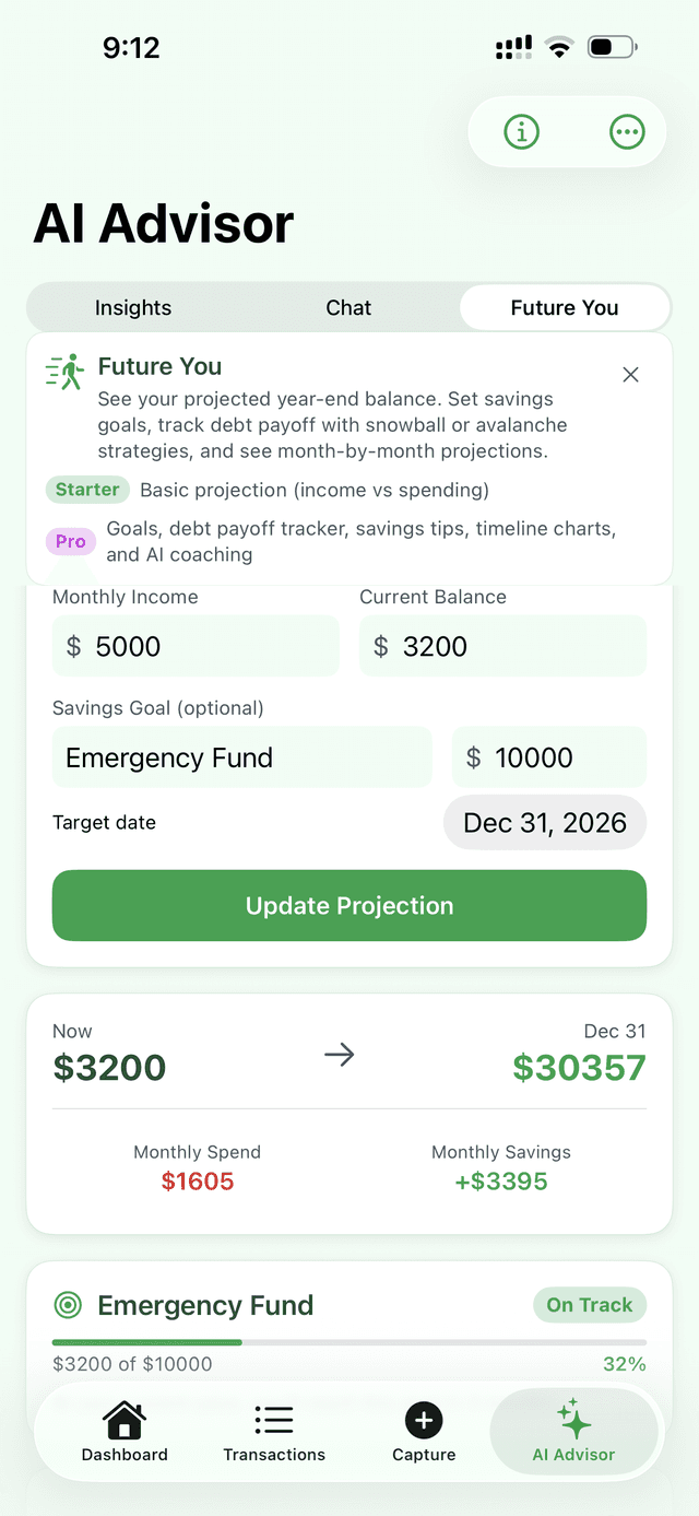SpendSheet AI Advisor showing spending insights
