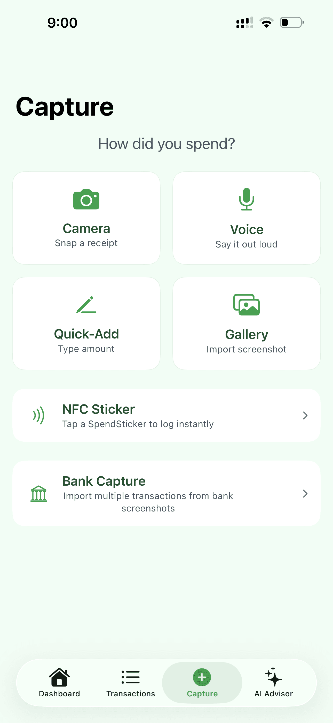 SpendSheet Capture UI