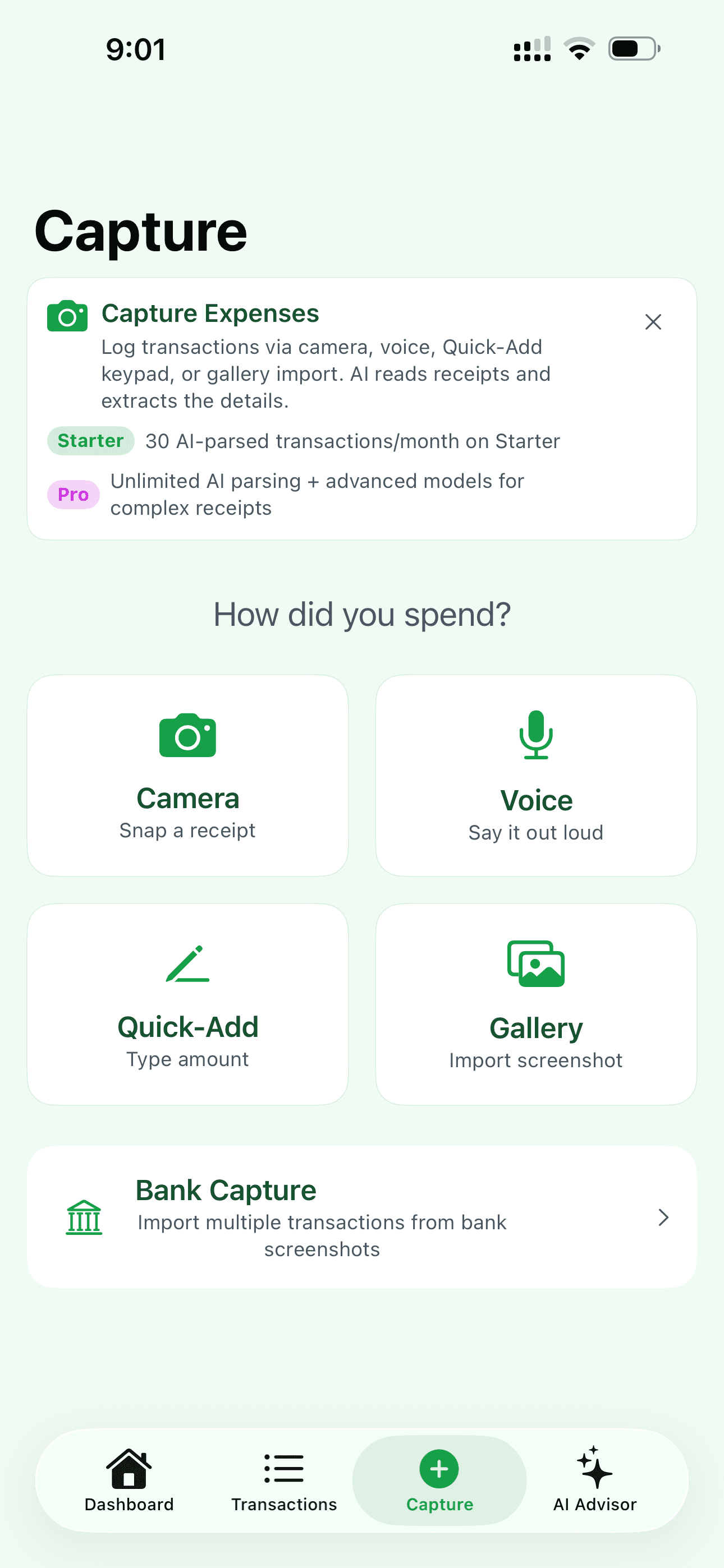 SpendSheet Capture UI
